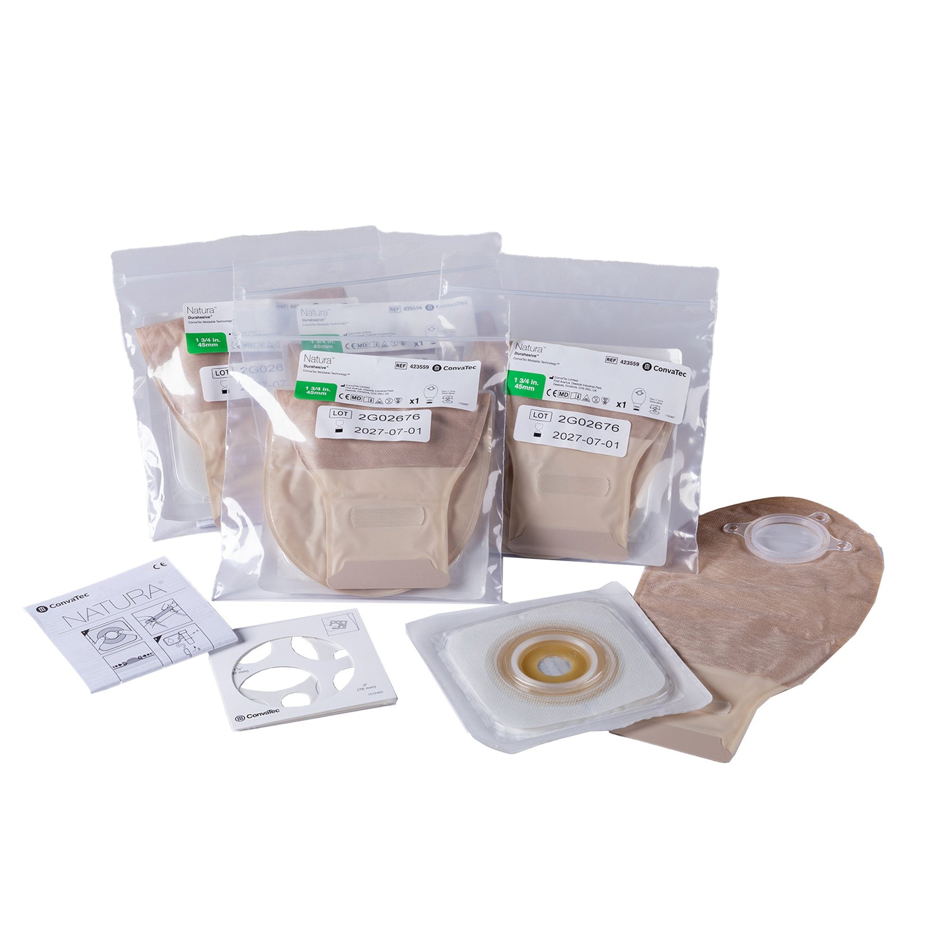 Ostomy Pouch Natura One-Piece System Mold to Fit 1-3/4 Inch Stoma Drainable