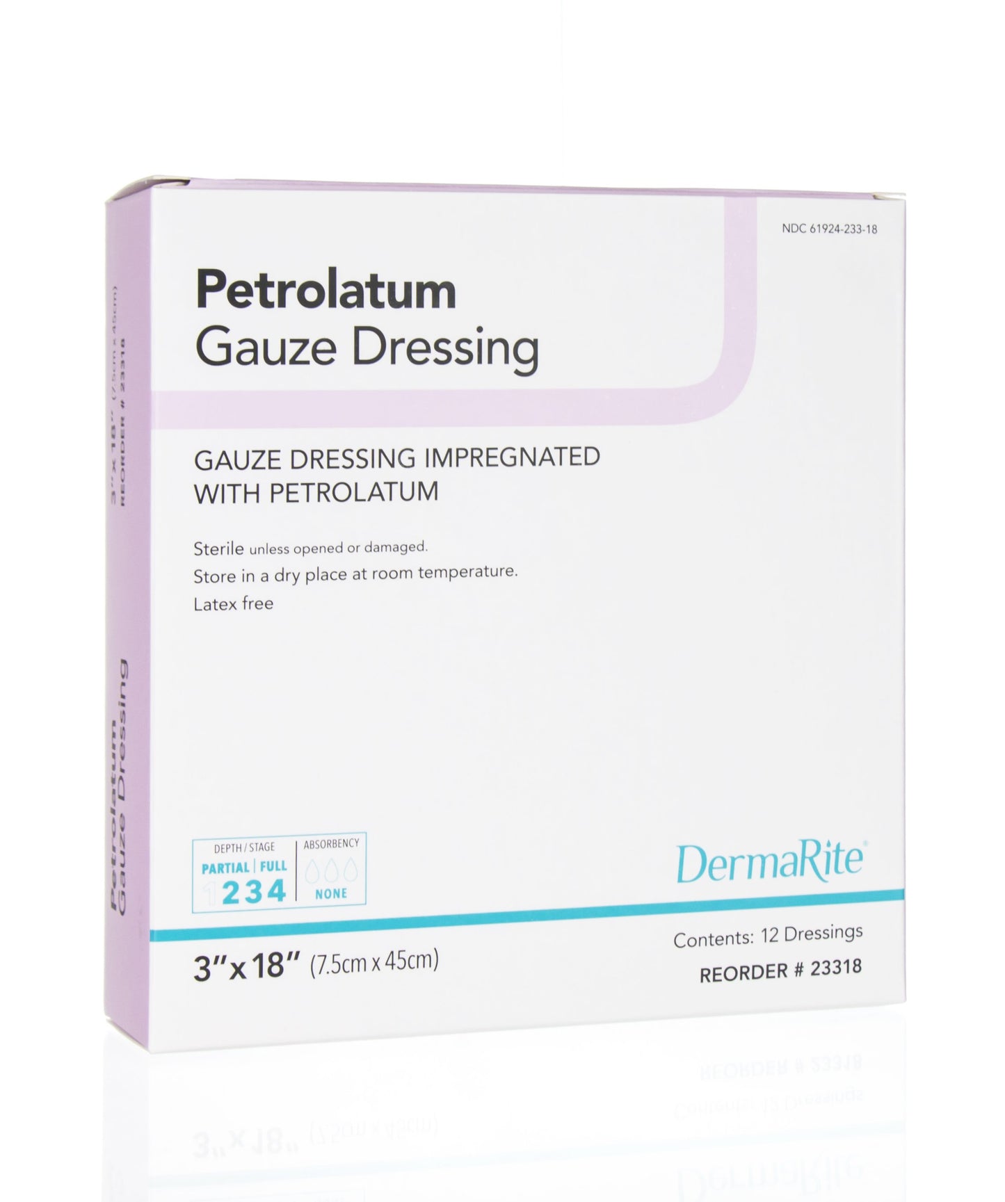 DermaRite Petrolatum Impregnated Dressing, 3 x 18 Inch