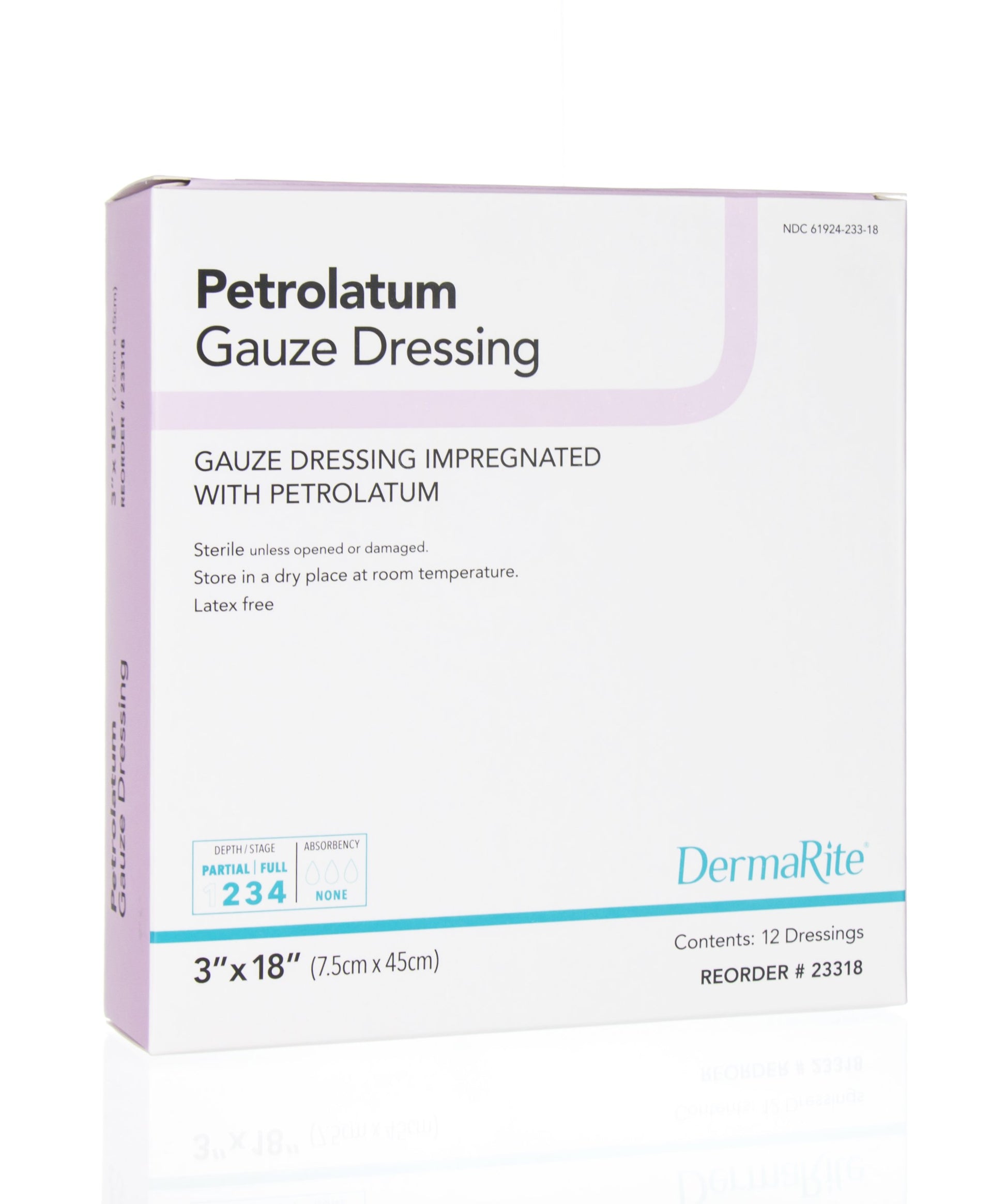 DermaRite Petrolatum Impregnated Dressing, 3 x 18 Inch