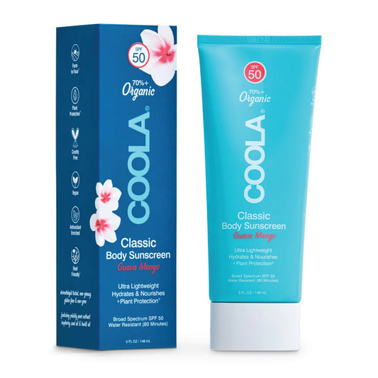 Coola Classic Body Sunscreen Lotion SPF 50 Guava Mango Scent, 5-ounce Tube