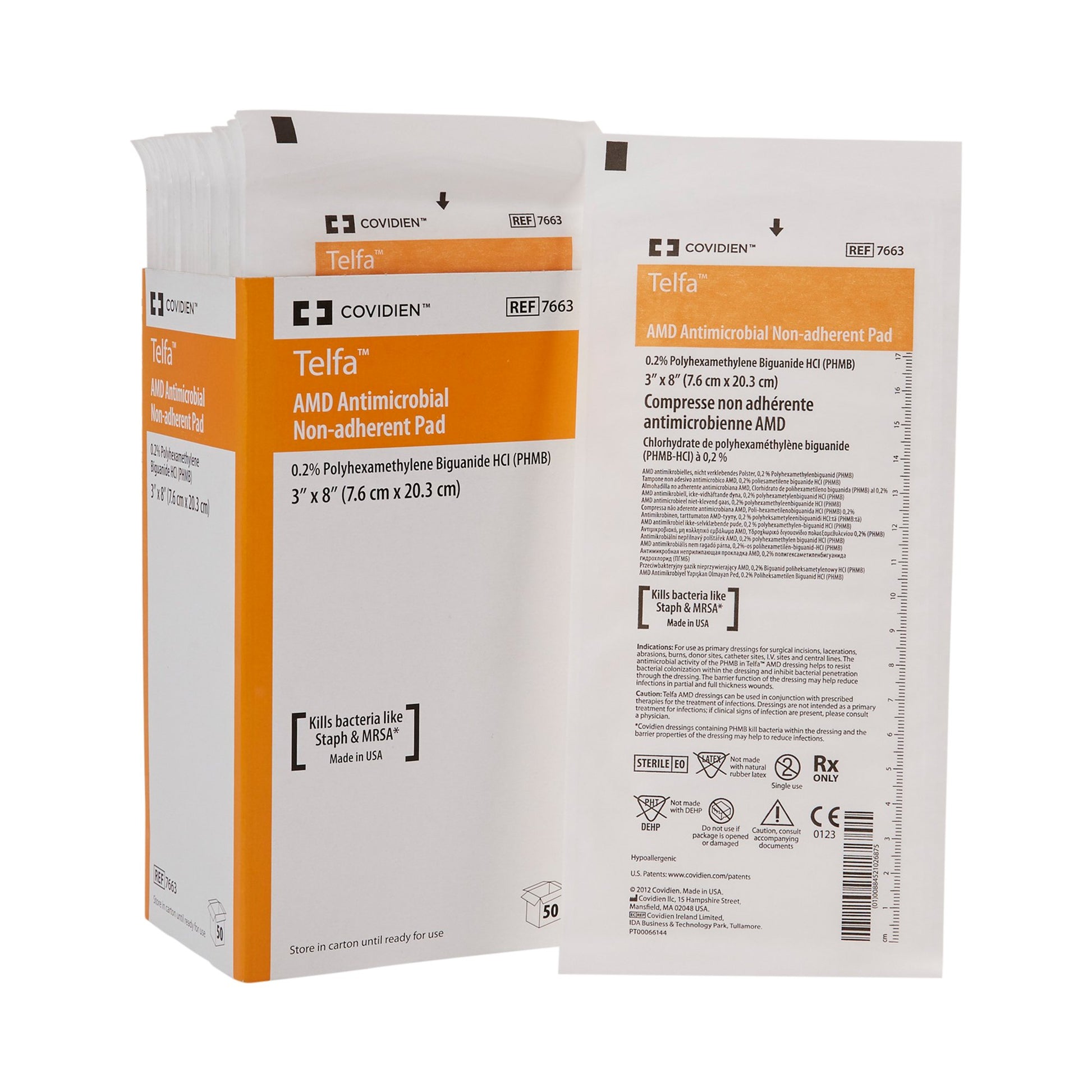 Telfa™ Impregnated Antimicrobial Dressing, 3 x 8 Inch
