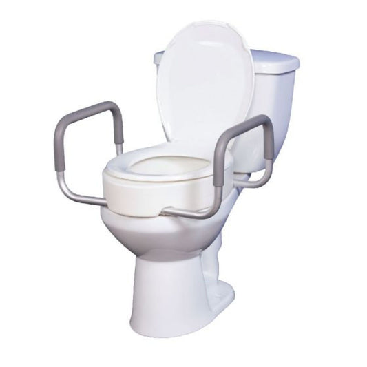 Raised Toilet Seat with Arms drive™ Premium 3-1/2 Inch Height Standard Round 300 lbs. Weight Capacity