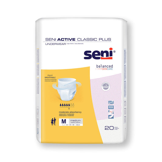 Seni Active Classic Plus Moderate Absorbent Underwear, Medium