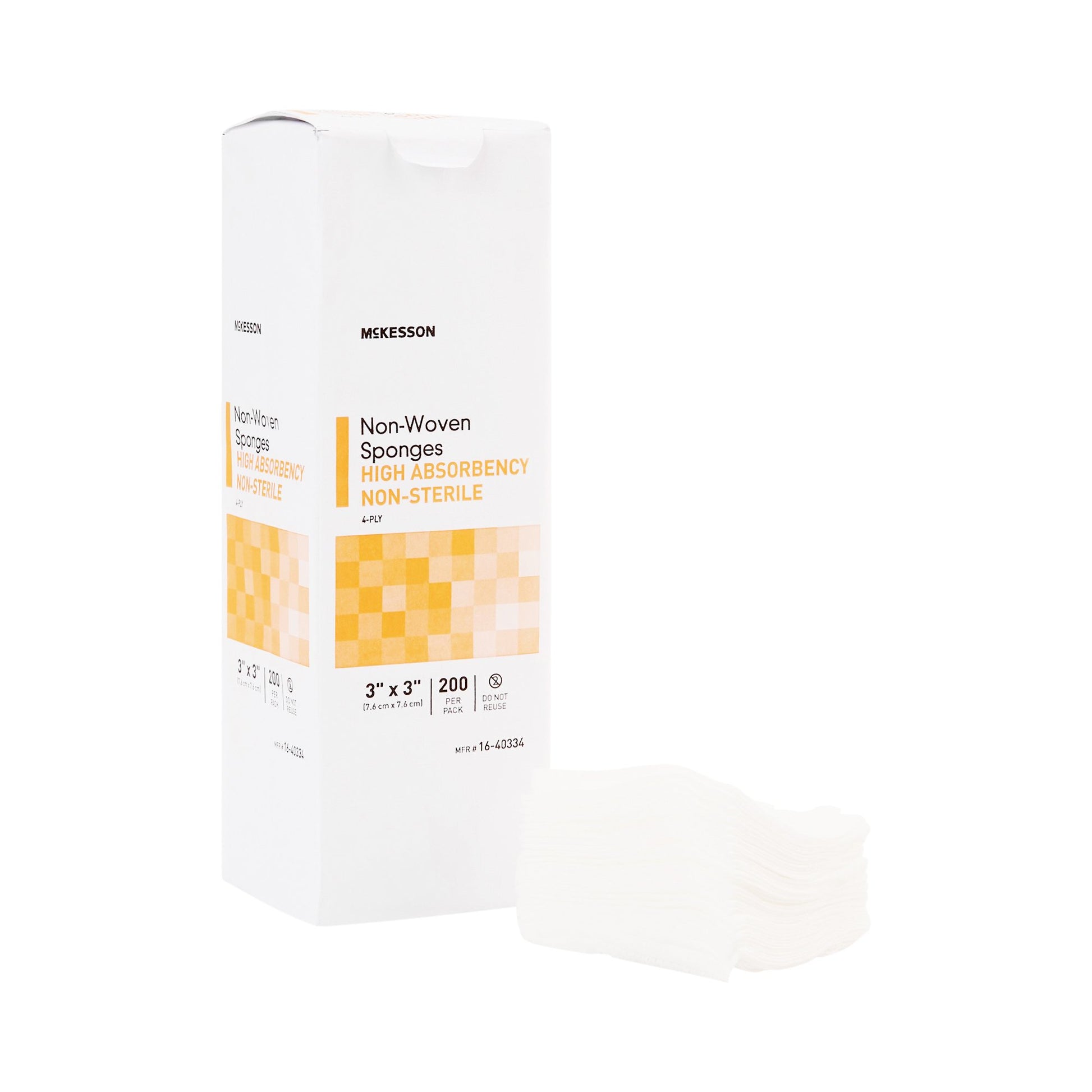 McKesson Nonwoven Sponge, 3 x 3 Inch, Four Ply