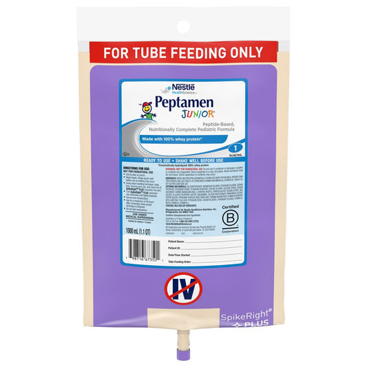 Peptamen Junior Pediatric Tube Feeding Formula, 1000 mL Bag