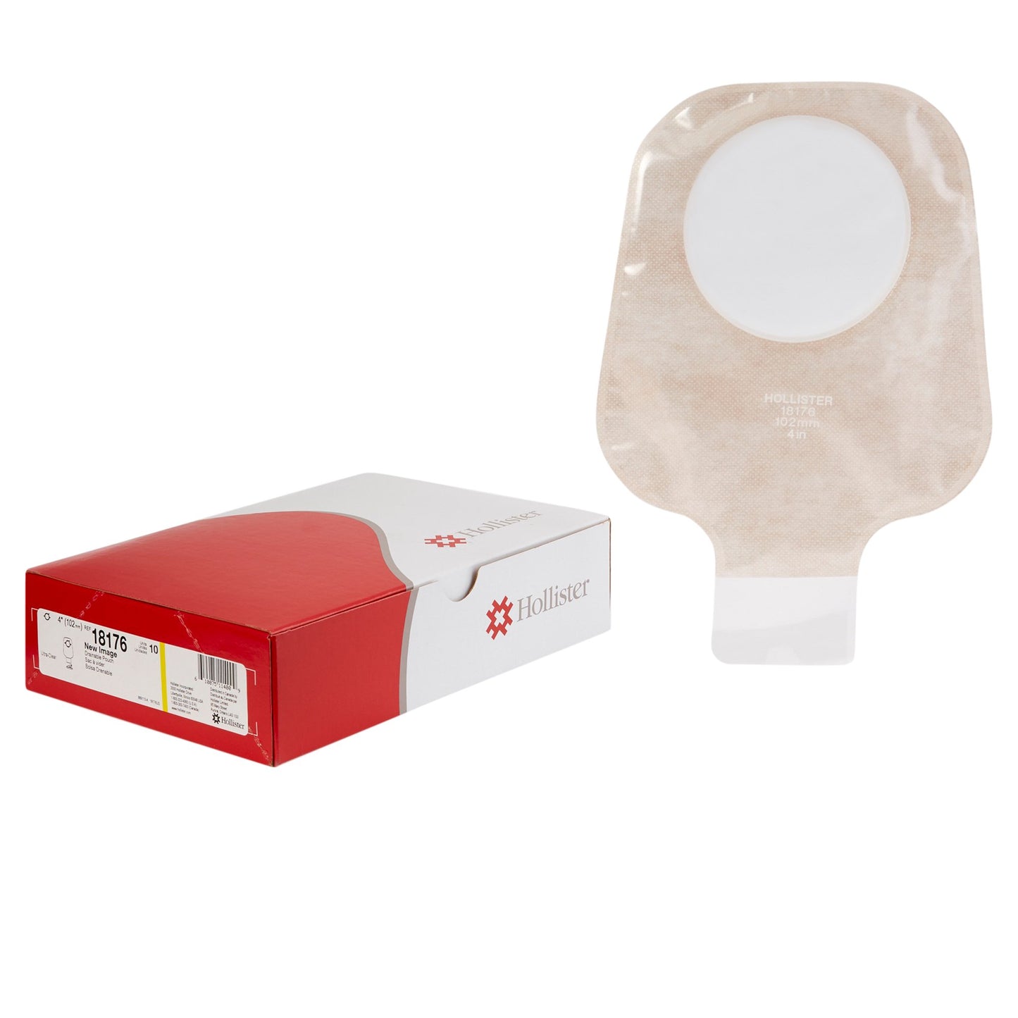New Image™ 2-Piece Ultra-Clear Ostomy Pouch, Pre-cut to Fit 102mm Stomas, Yellow