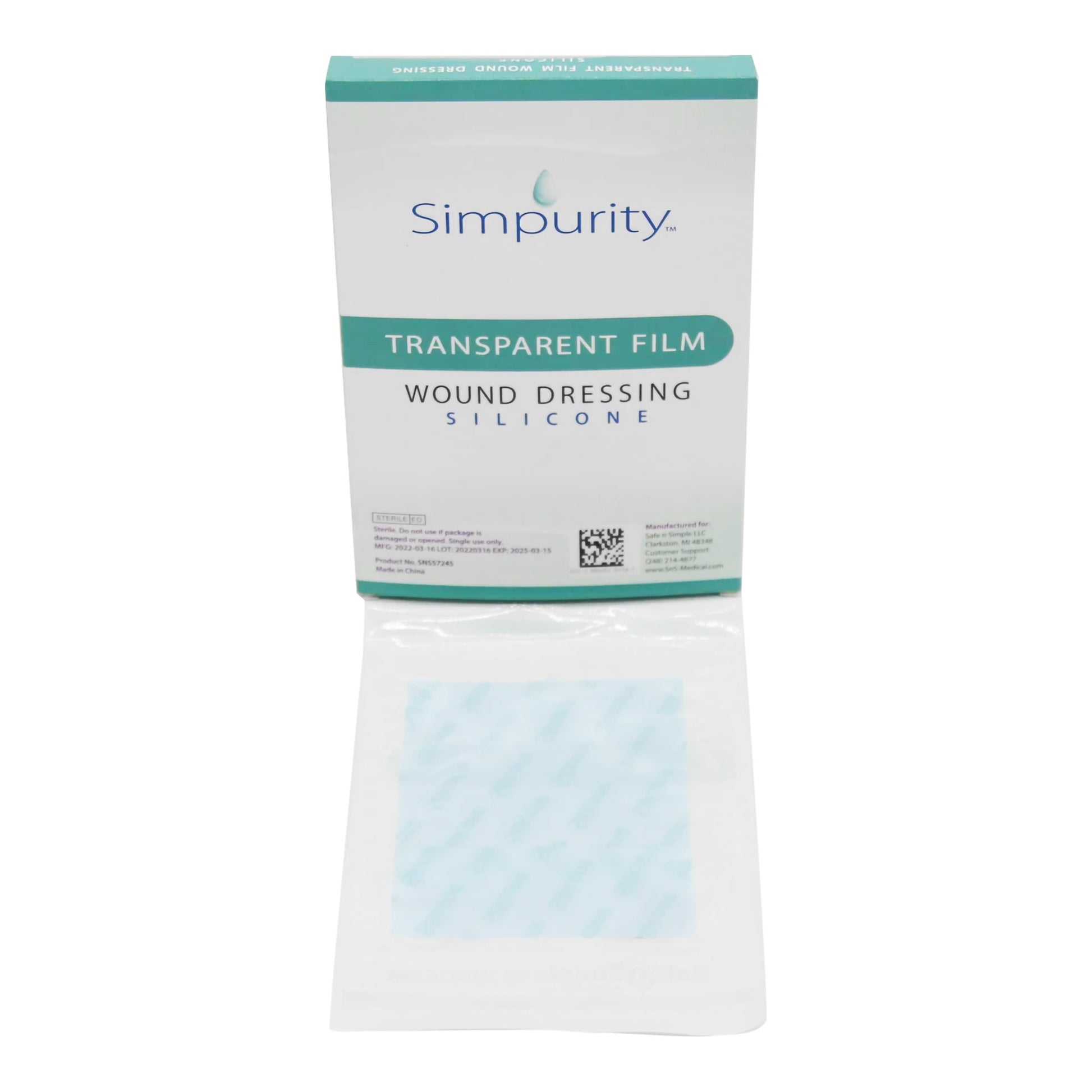 Transparent Film Dressing Simpurity™ 4 X 5 Inch Without Delivery Method Rectangle Sterile