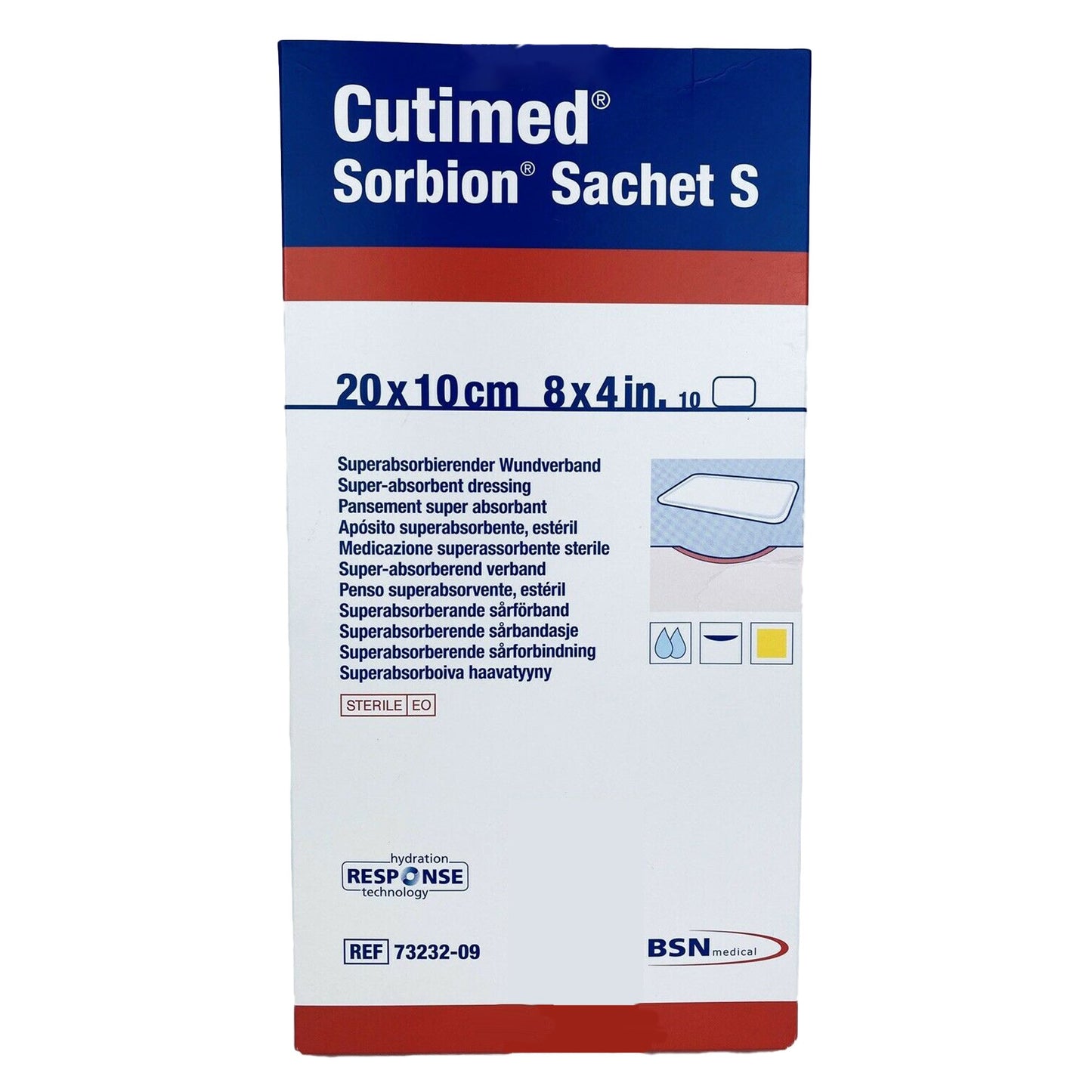 Cutimed Sorbion Sachet S Gelling Fiber Wound Dressing, 4 x 8 Inch
