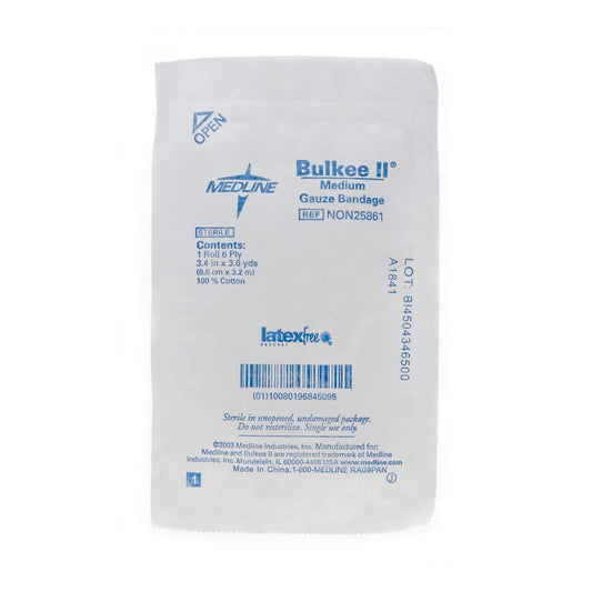 Bulkee II Sterile Fluff Bandage Roll, 3-2/5 Inch x 3-3/5 Yard, 6-Ply