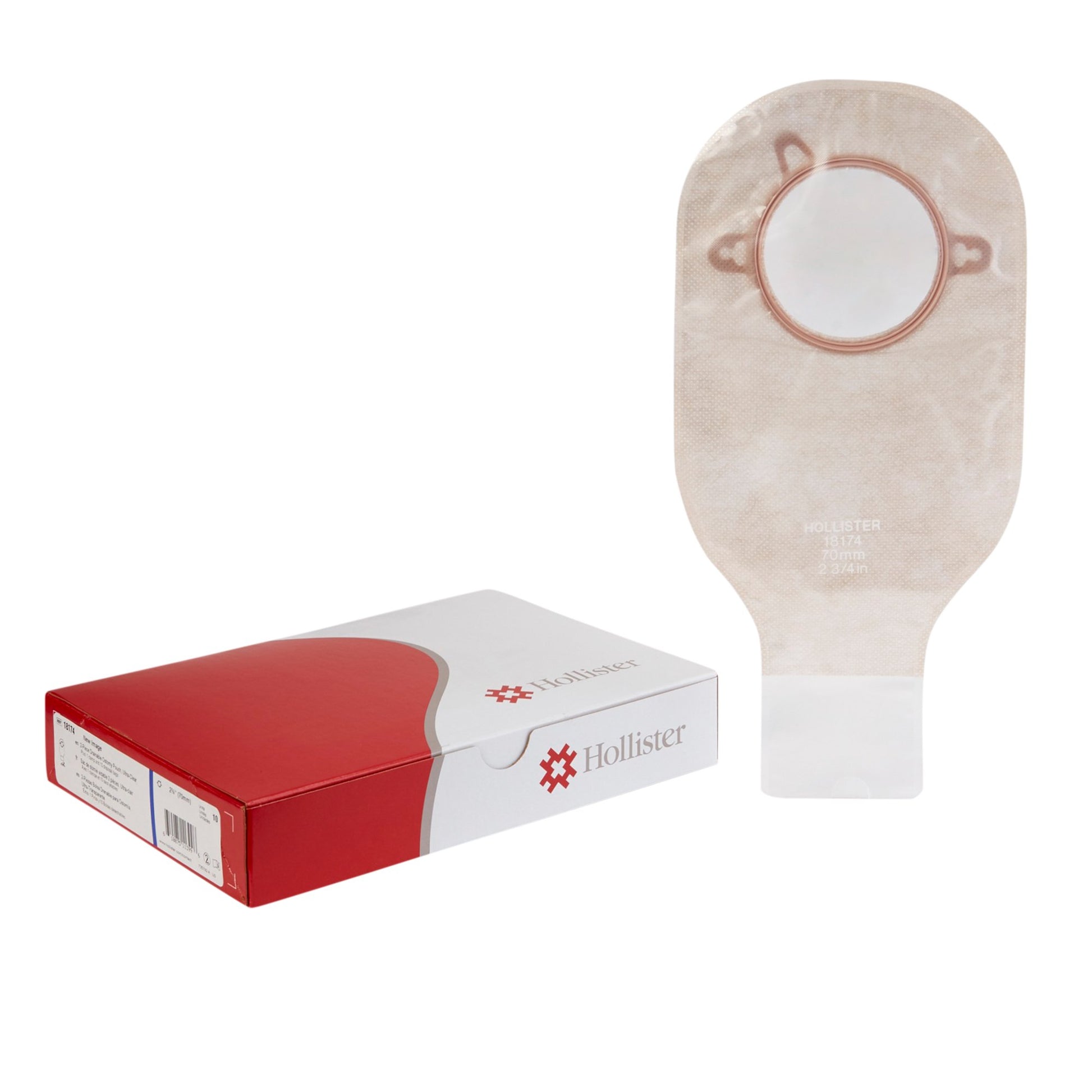 New Image™ 2-Piece Ultra-Clear Ostomy Pouch, Pre-cut to Fit 70 mm Stomas, Blue