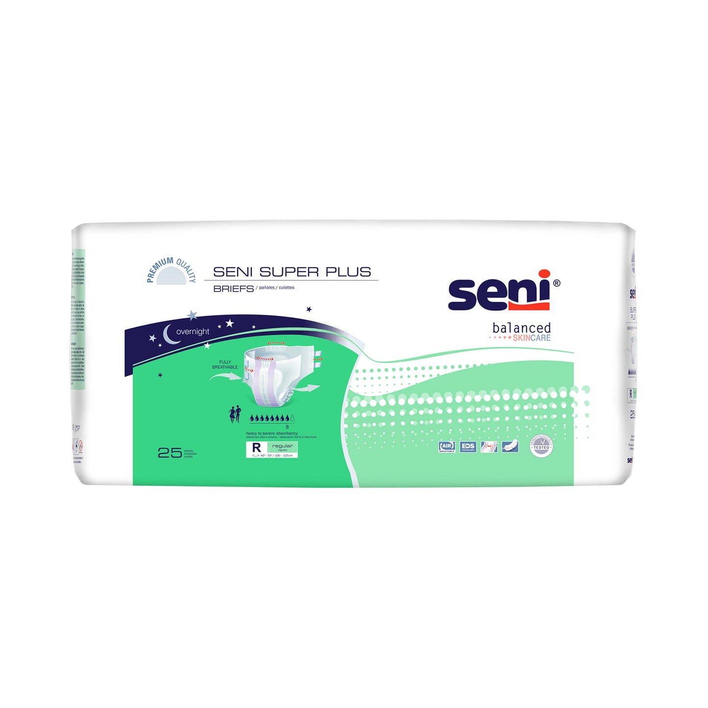 Seni Super Plus Overnight Heavy Absorbency Incontinence Brief, Regular