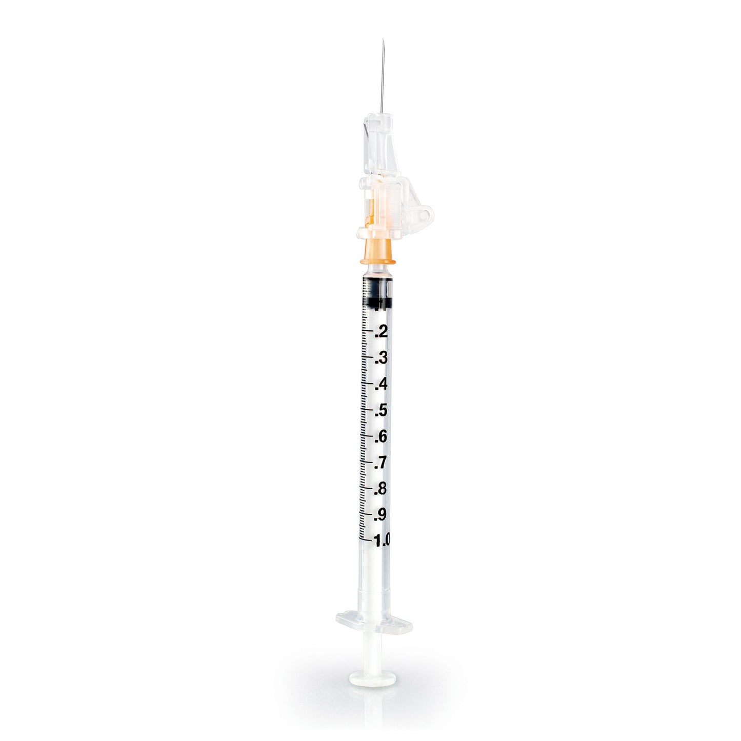 Safety Hypodermic Syringe with Needle McKesson Prevent SG 1 mL 5/8 Inch 25 Gauge Sliding Safety Needle Thin Wall