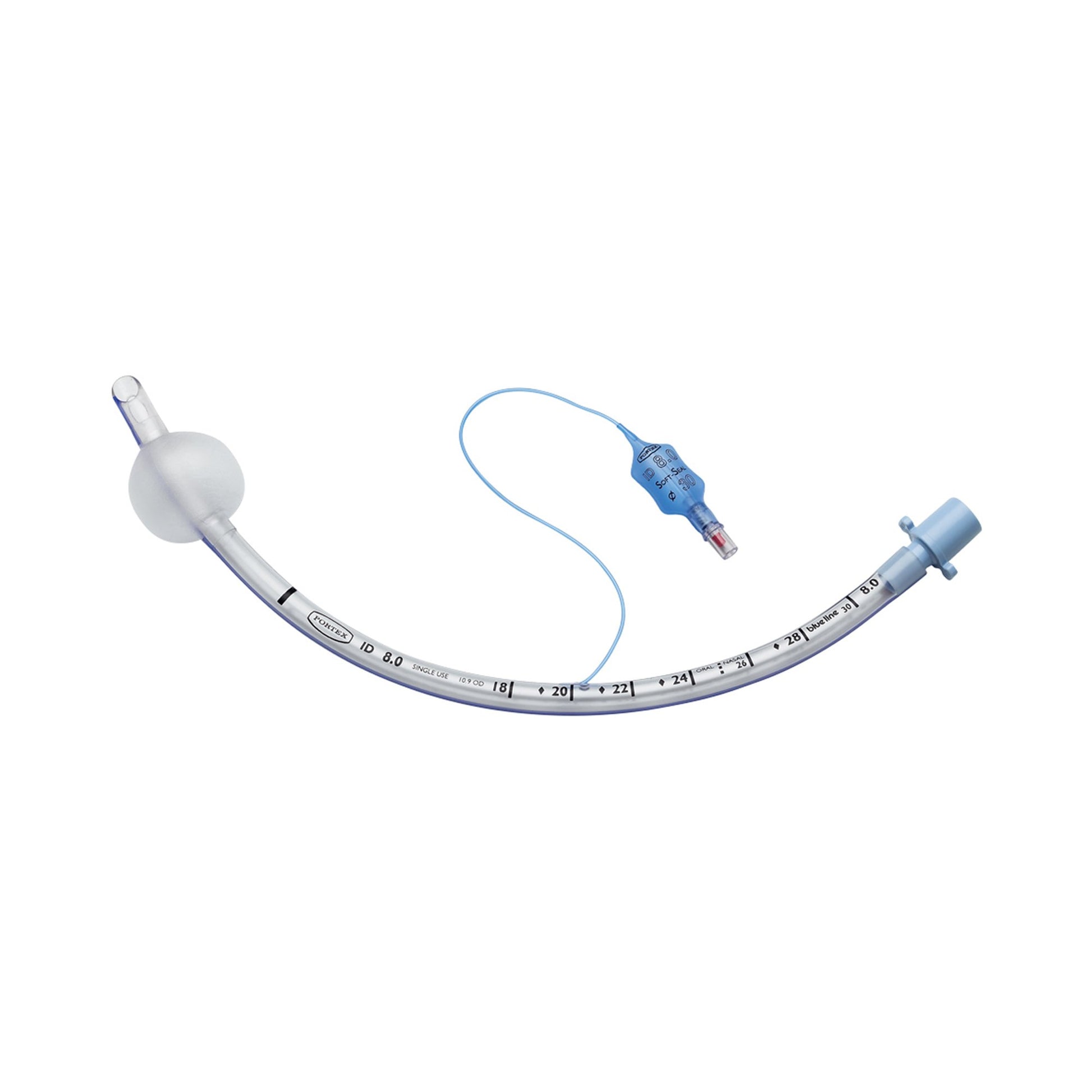 Cuffed Endotracheal Tube Portex 310 mm Length Curved 7.0 mm ID Adult Murphy Eye