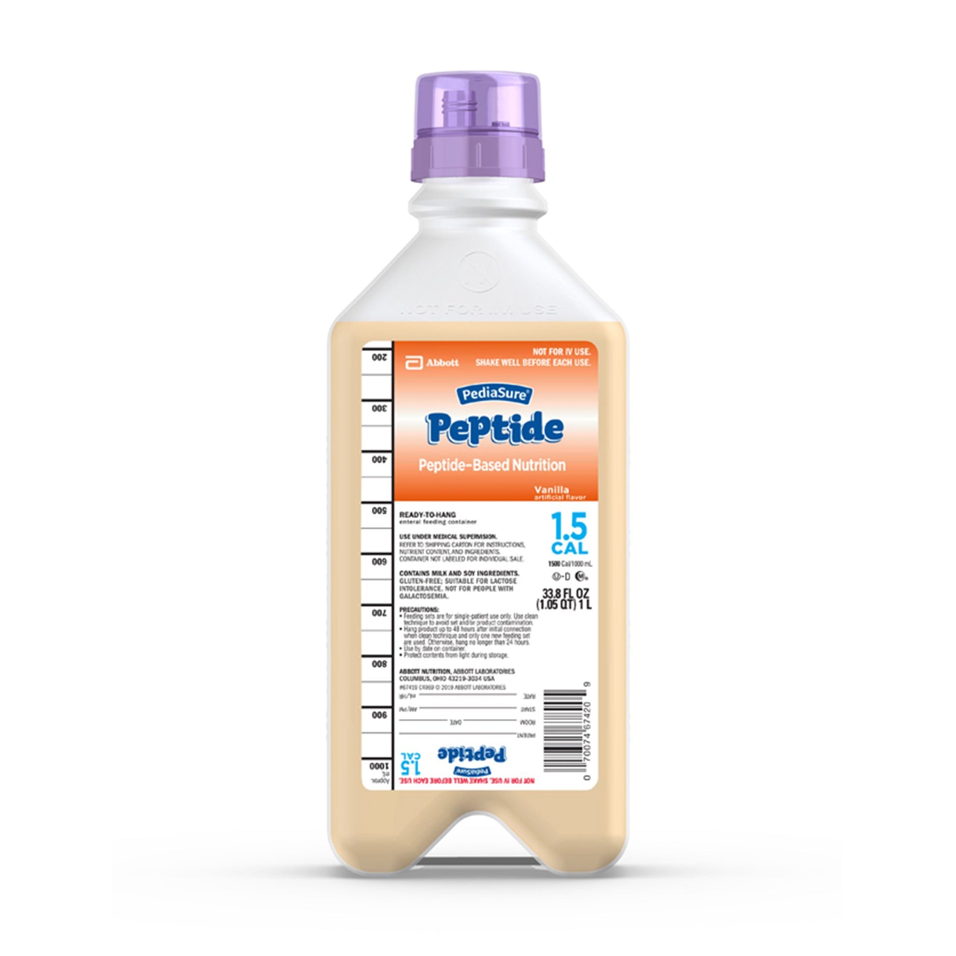 PediaSure Peptide 1.5 Cal Peptide-Based Nutrition, Vanilla, 33.8-oz. bottle
