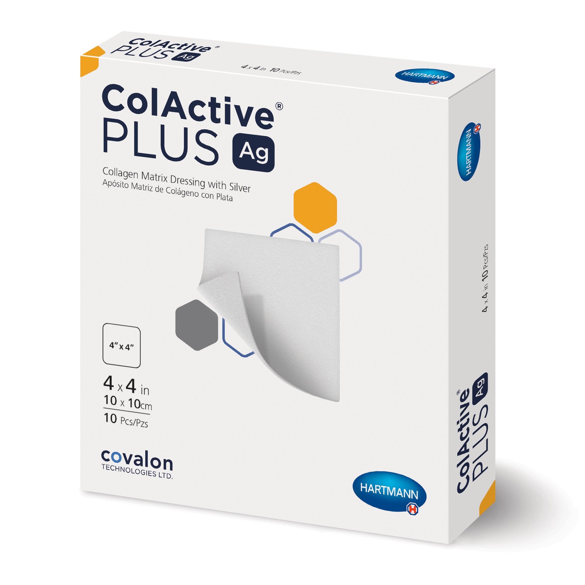 ColActive Plus Ag Collagen Dressing with Silver, 4 x 4 Inch – SurfMed