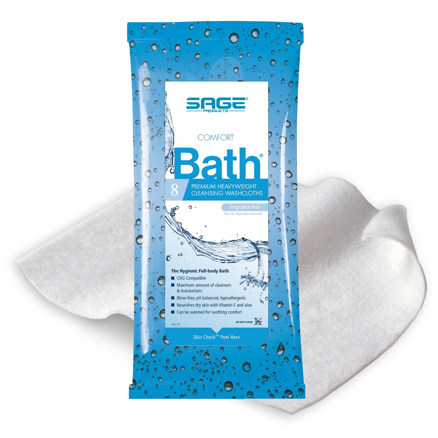 Comfort Bath Unscented Cleansing Rinse-Free Bath Wipe