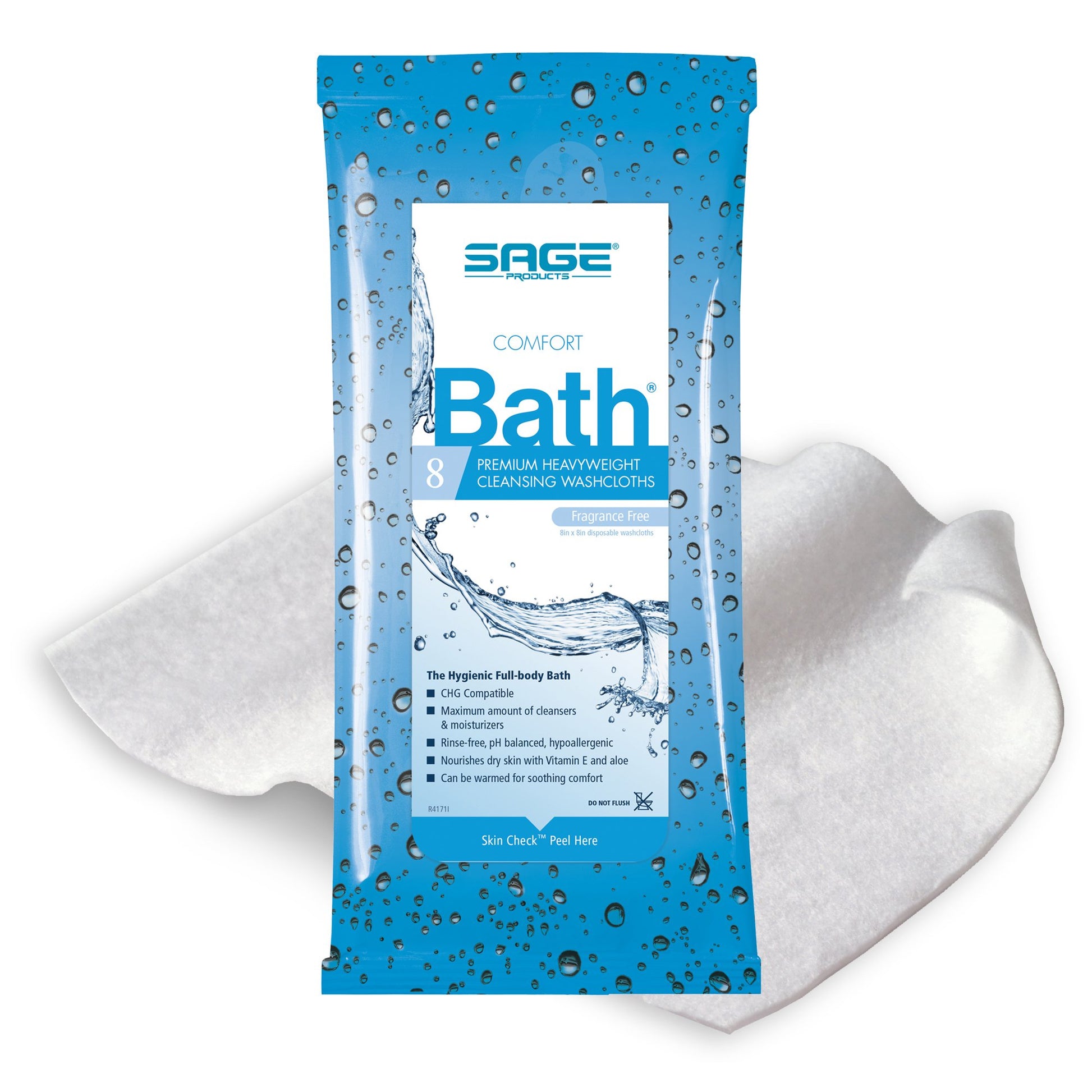 Comfort Bath Unscented Cleansing Rinse-Free Bath Wipe