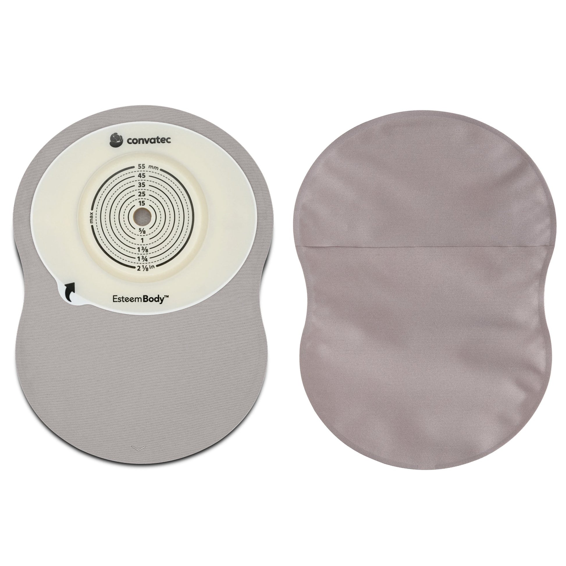 Ostomy Pouch Esteem Body™ One-Piece System 9 Inch Length Deep Convex, Trim To Fit 10 to 45 mm Stoma Closed End