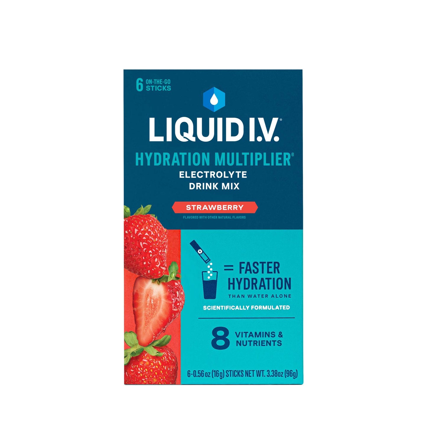 Oral Electrolyte Solution Liquid I.V. Hydration Multiplier Strawberry Flavor 0.56 oz.