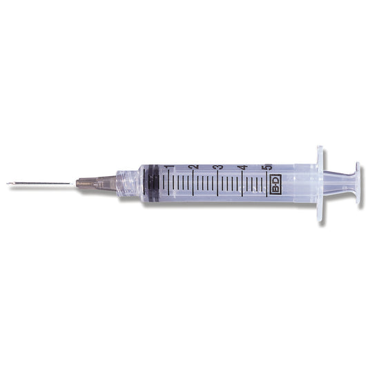PrecisionGlide™ 5 mL Syringe w/ Hypodermic Needle, 21 Gauge, 1.5" Needle Length