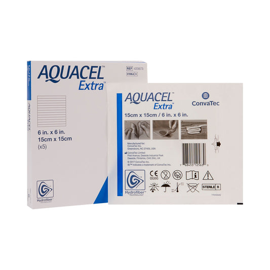 Aquacel Extra™ Gelling Fiber Wound Dressing, 6 x 6 Inch