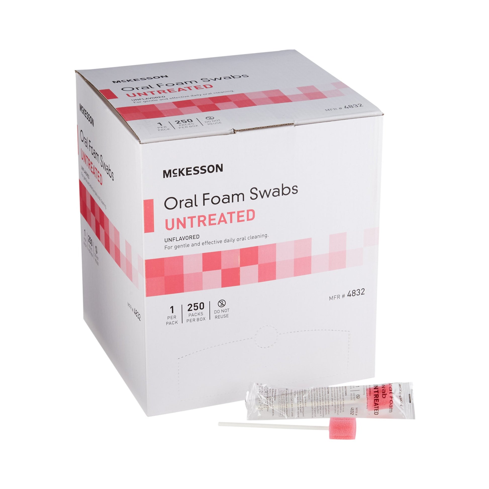McKesson Oral Swabstick, Foam Tip, Untreated
