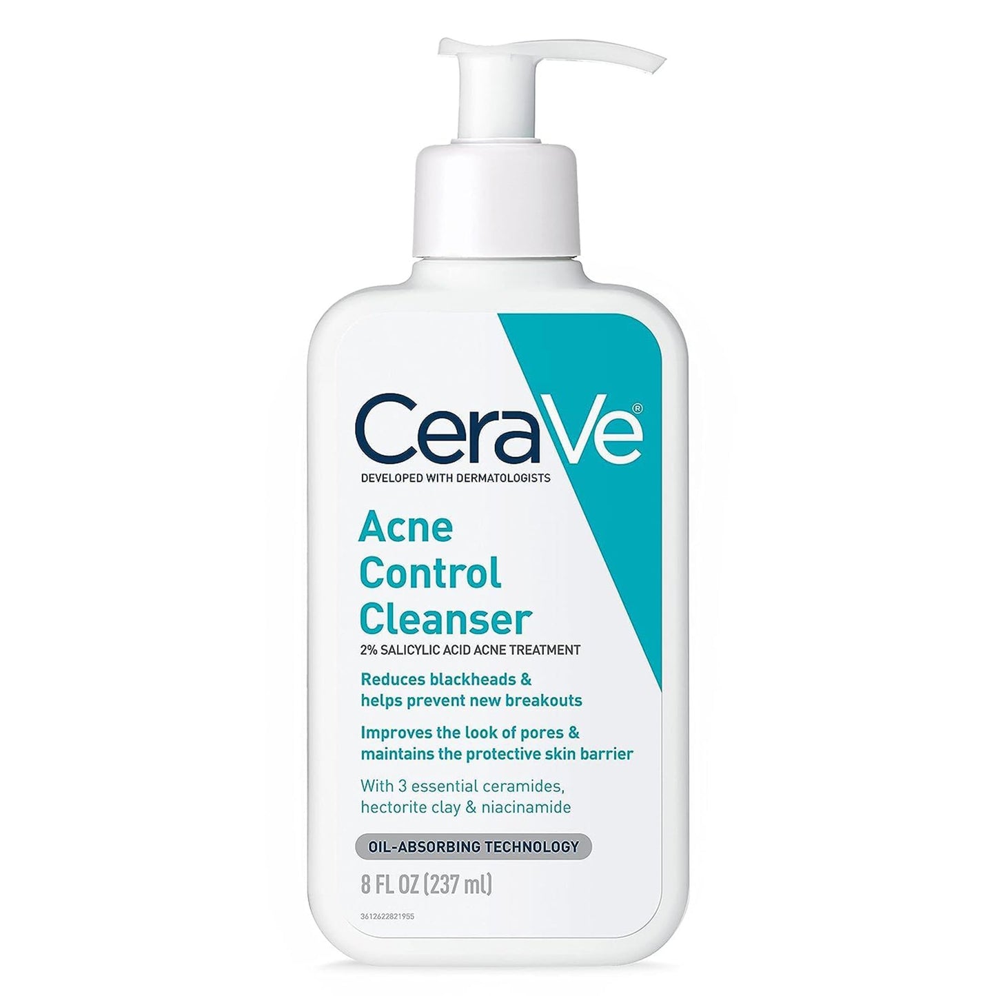 CeraVe 2% Salicylic Acid Acne Control Cleanser with Ceramides & Hectorite Clay