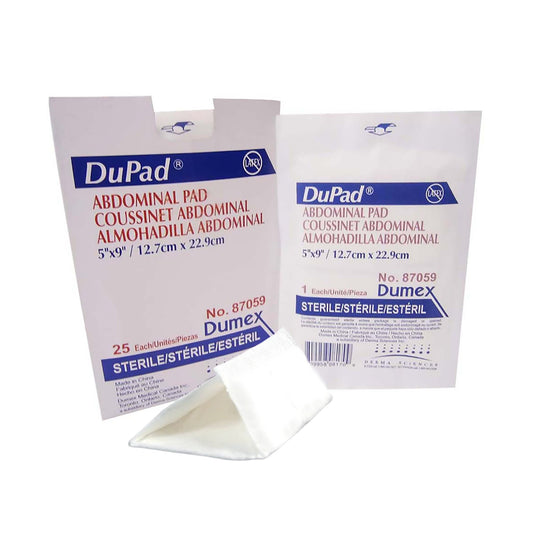 DuPad Sterile Abdominal Pad, 5 x 9 Inch, 1-Ply