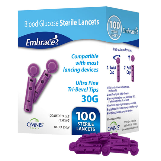 Embrace Safety Lancets, 30 Gauge