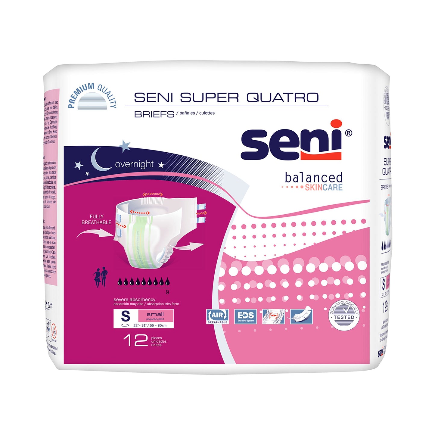 Seni Super Quatro Severe Absorbency Incontinence Brief, Small