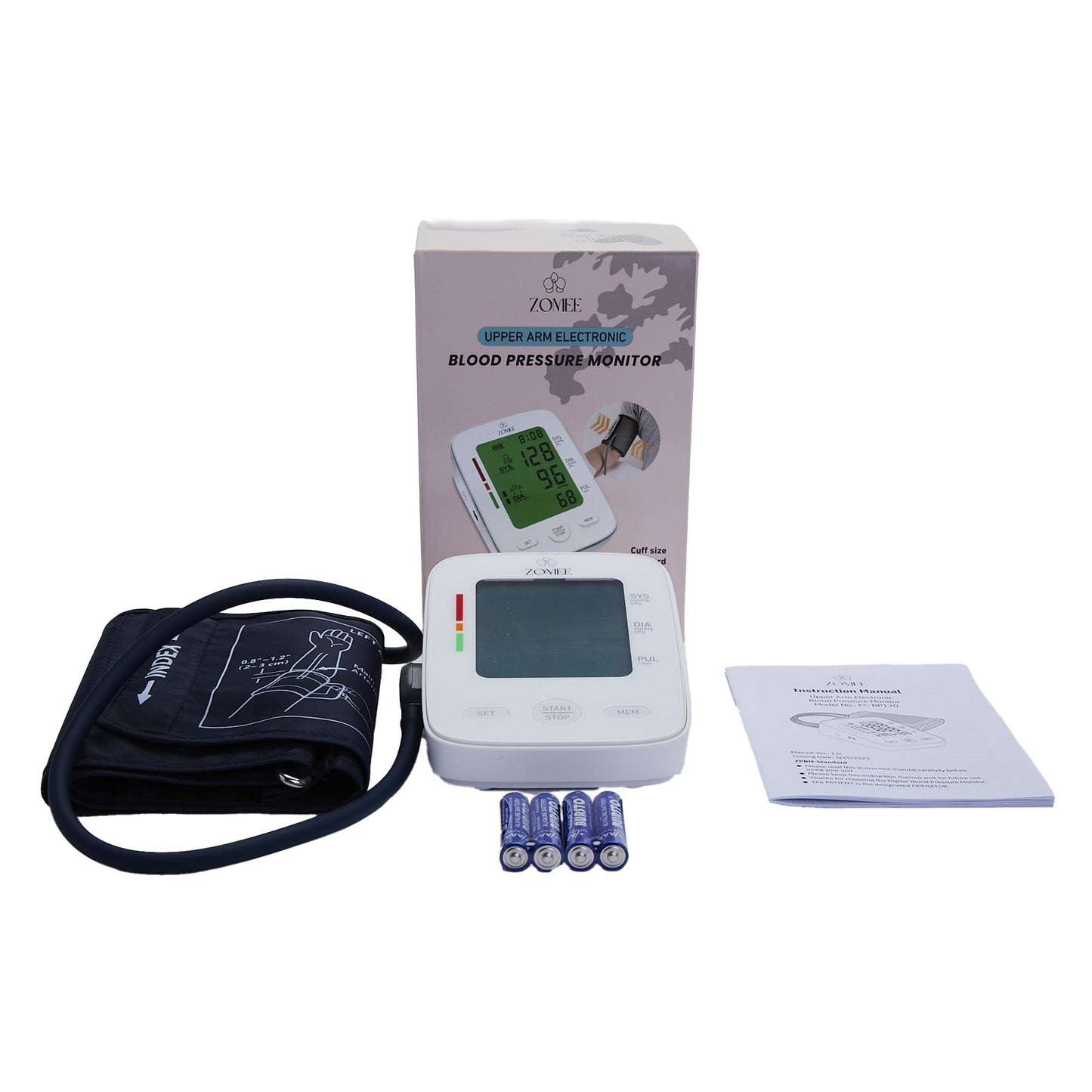 Home Automatic Digital Blood Pressure Monitor Zomee Extra Large Cuff Nylon Cuff 16.5 to 21 Inch Desk Model