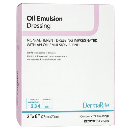 DermaRite Oil Emulsion Impregnated Dressing, 3 x 8 Inch