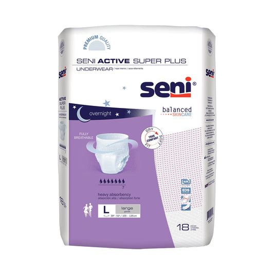 Seni Active Super Plus Overnight Heavy Absorbent Underwear, Large