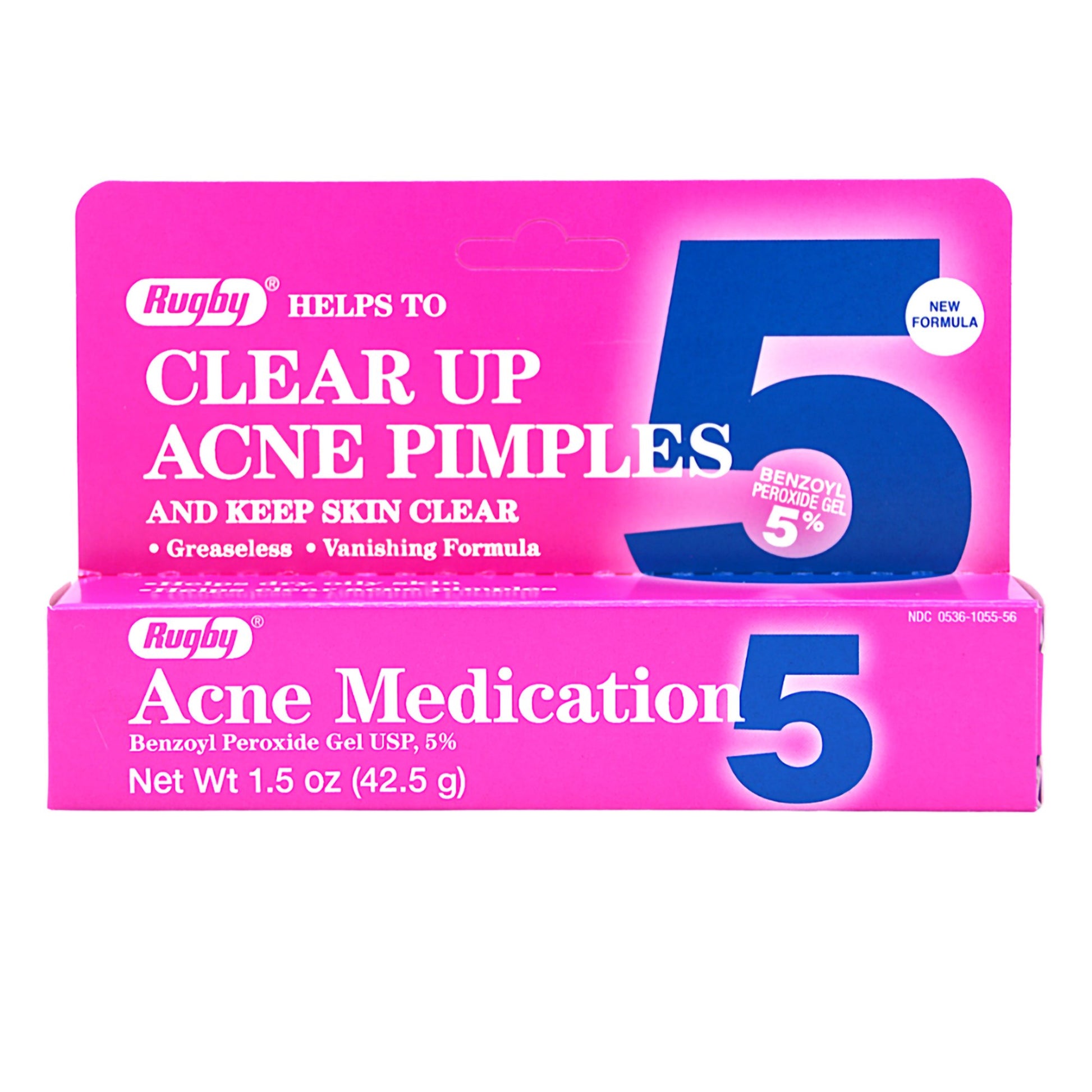 Rugby Clear Up Acne Pimples, 5% Benzoyl Peroxide, 1.5-ounce tube
