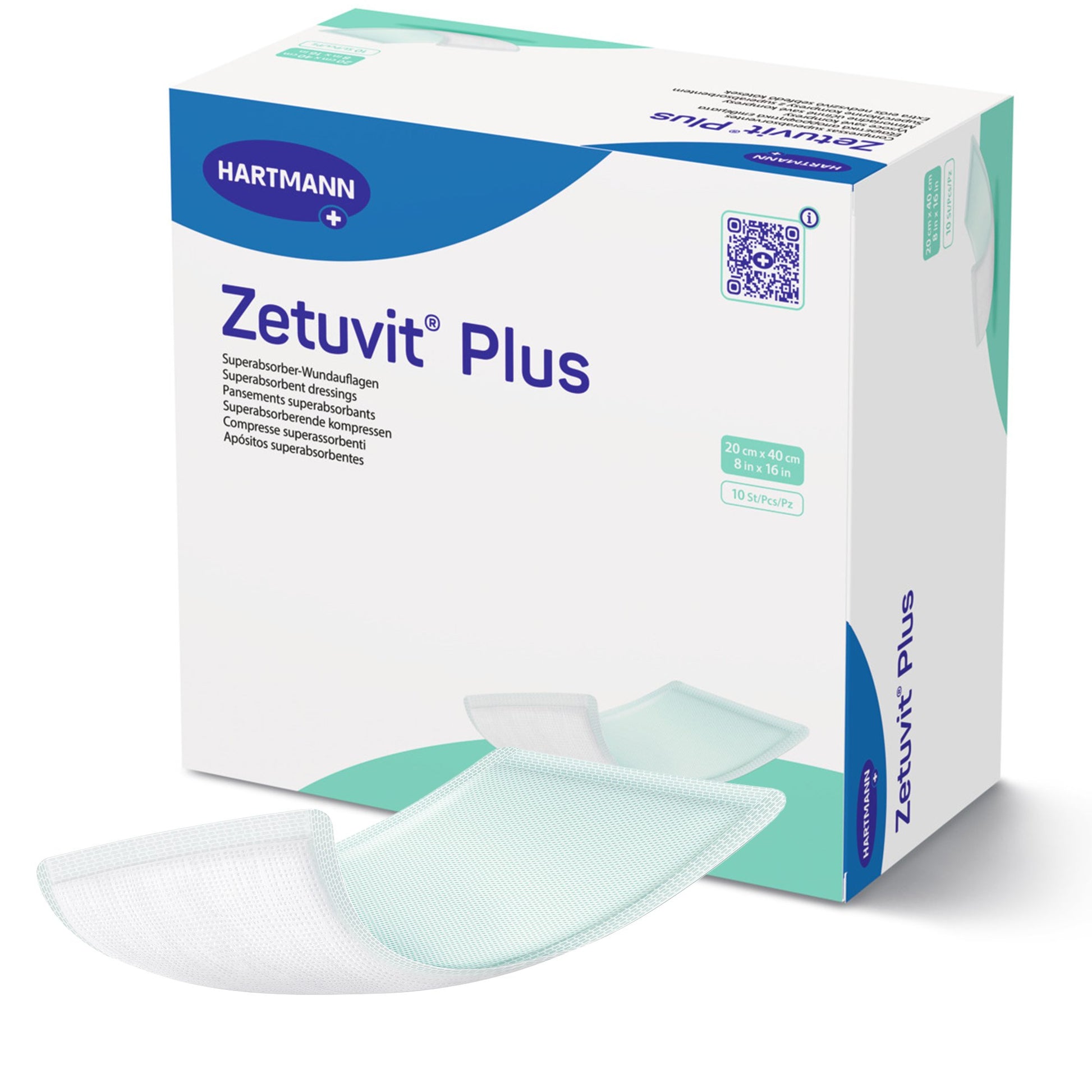 Zetuvit Plus Sterile Superabsorbent Dressing, 8 x 16 Inch