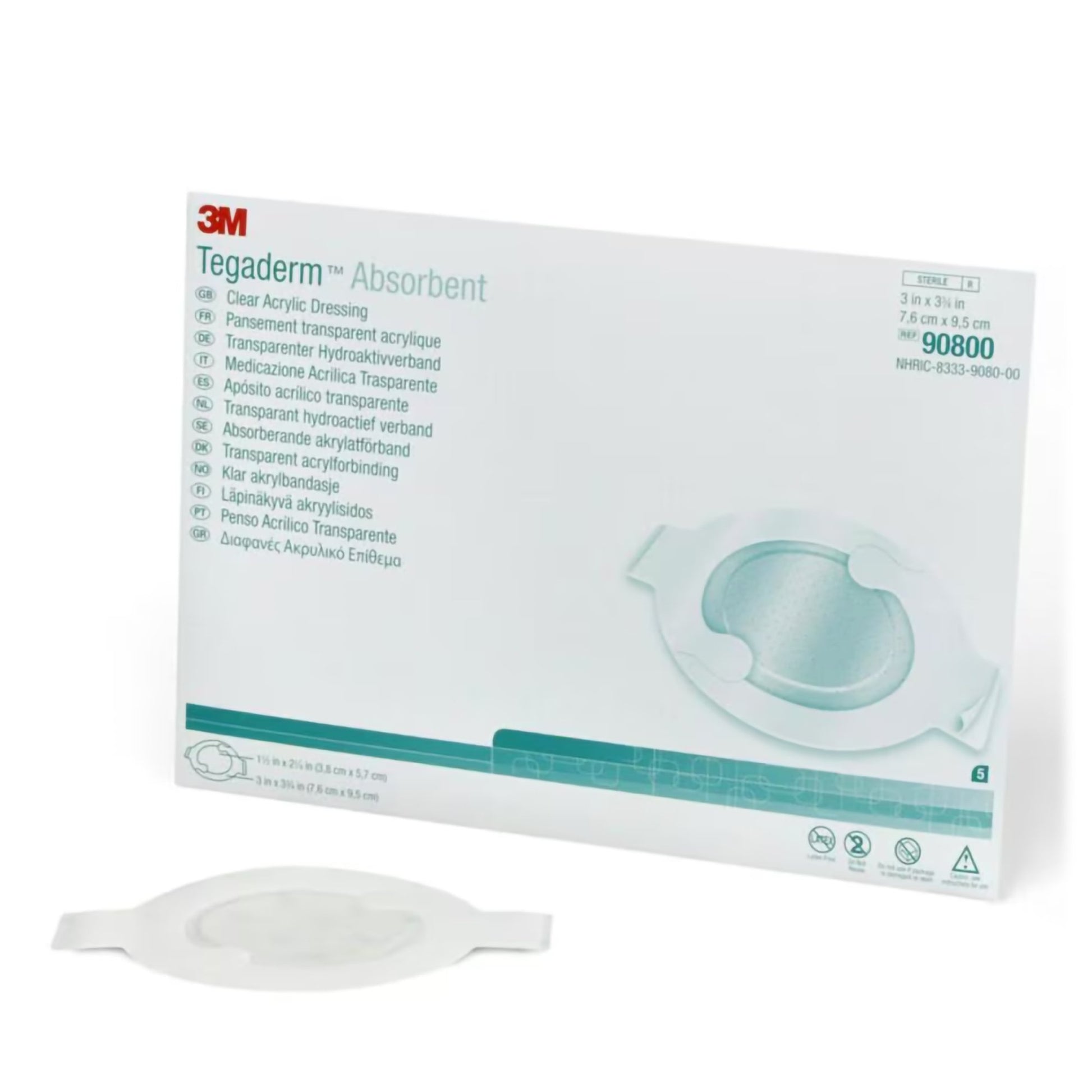 Absorbent Acrylic Transparent Film Dressing 3M™ Tegaderm™ Absorbent 3 X 3-3/4 Inch Frame Style Delivery Oval Sterile