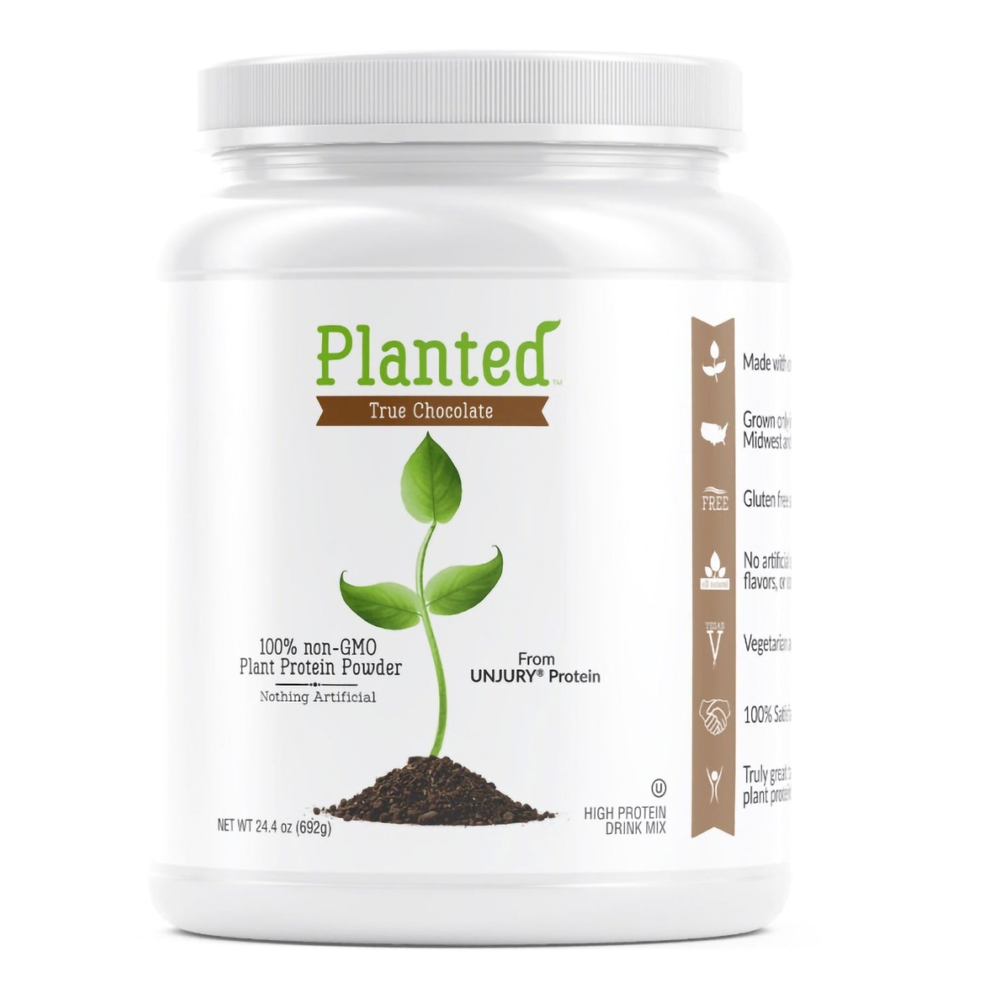 Oral Supplement Planted™ Chocolate Flavor Powder 24.4 oz. Canister