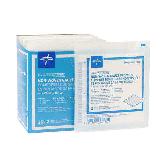 Avant Gauze Sterile Nonwoven Sponge, 4 x 4 Inch, 6-Ply