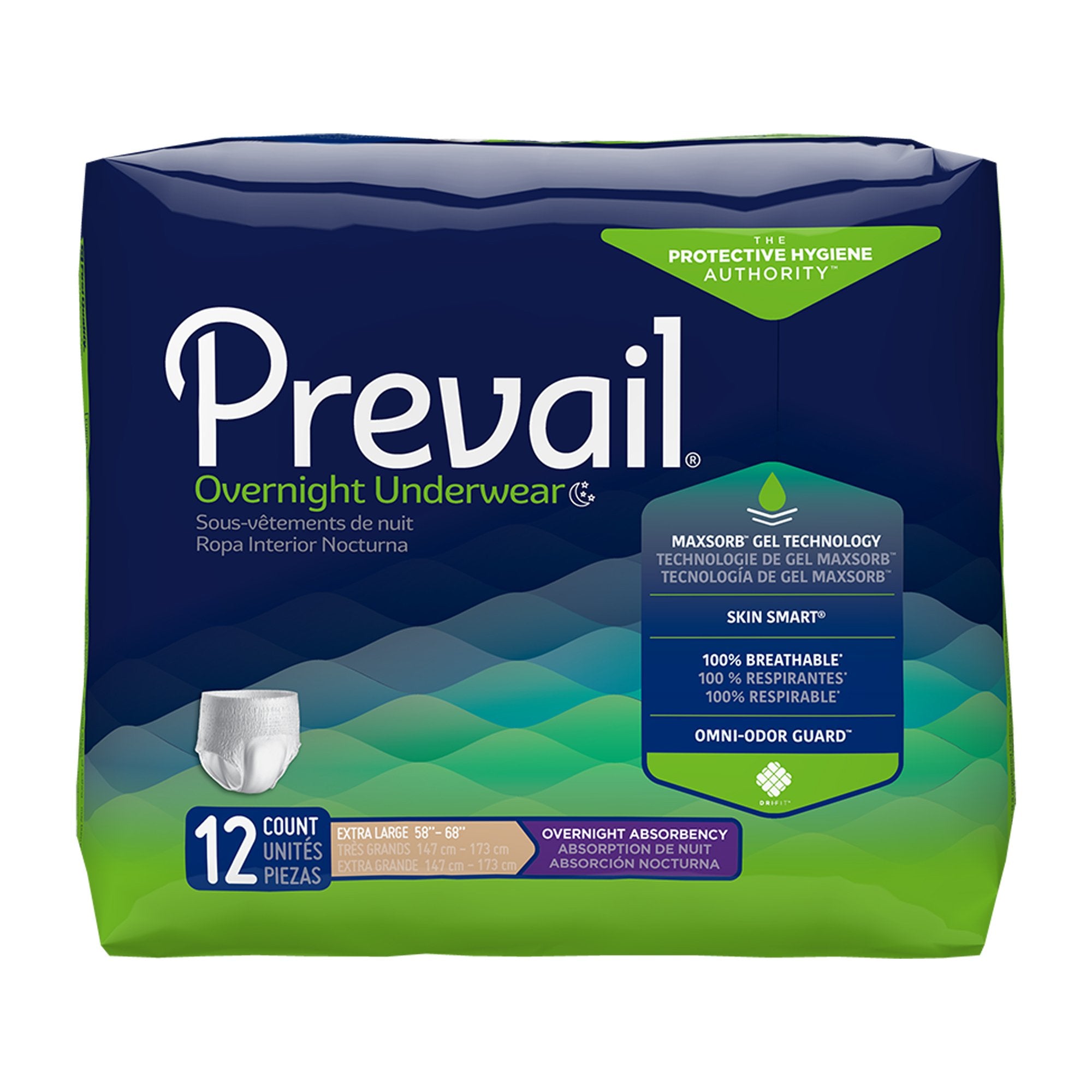 Preva Extra Prevail Overnight Absorbent Underwear, Extra Large – SurfMed