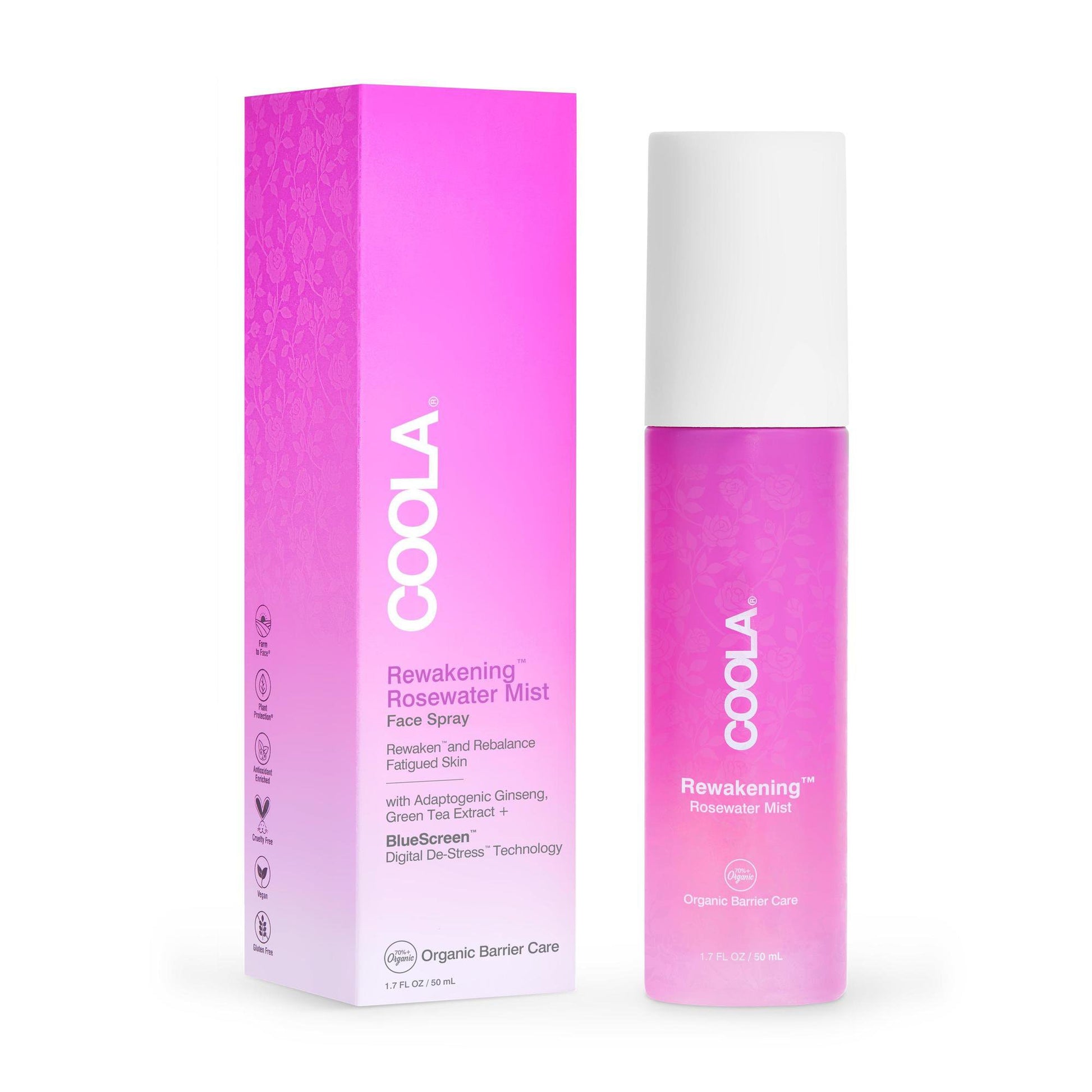 Facial Moisturizer Rewakening™ Rosewater Mist Face Spray 1.7 oz. Spray Bottle Floral Scent Liquid