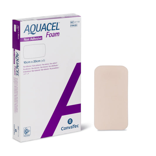 Aquacel Silicone Adhesive with Border Silicone Foam Dressing, 4 x 8 Inch