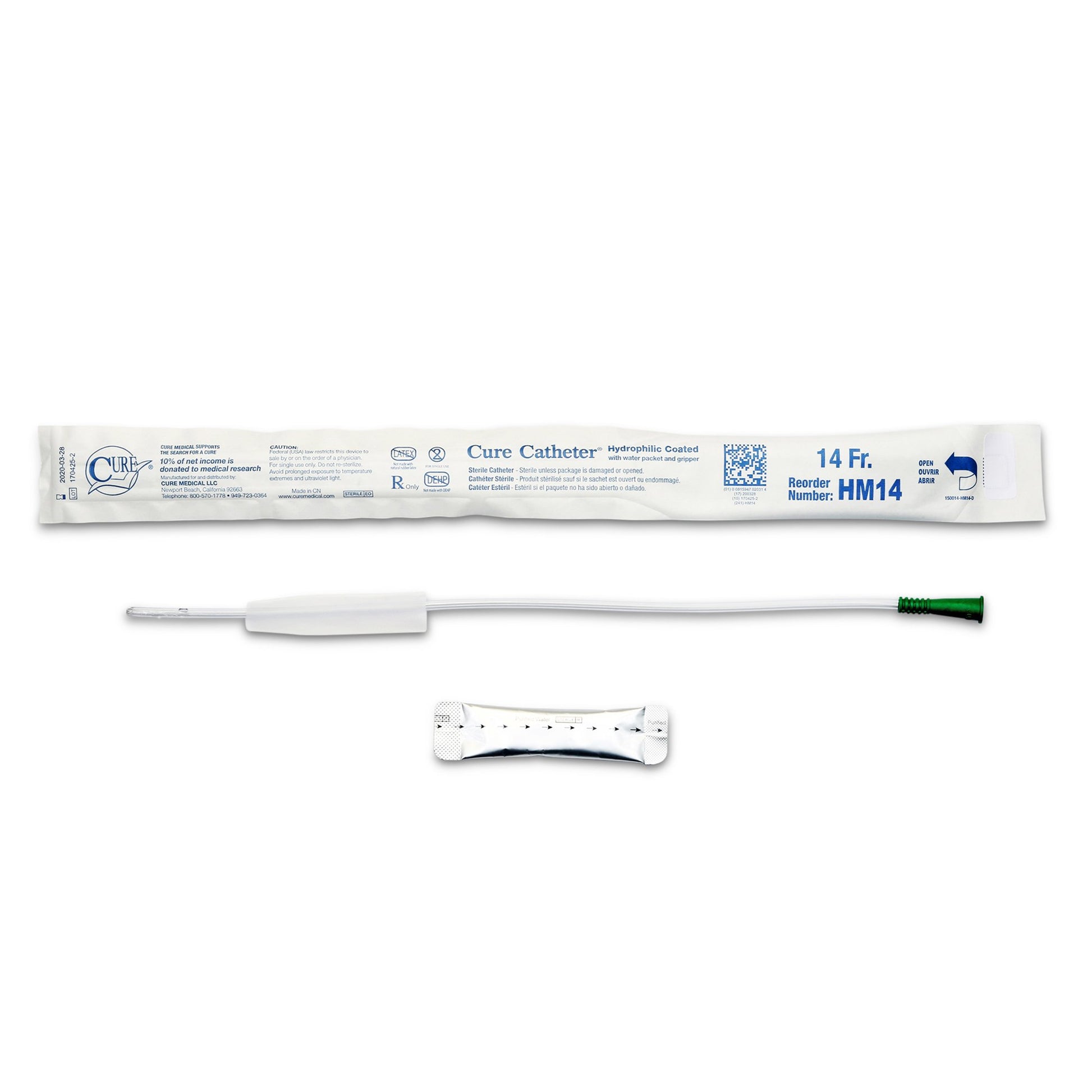 Cure Catheter™ Hydrophilic Intermittent Catheter, Straight