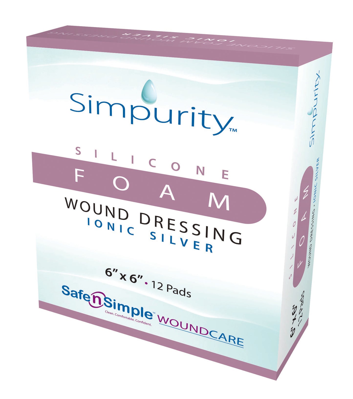Silver Foam Dressing Simpurity™ 6 X 6 Inch Square Sterile