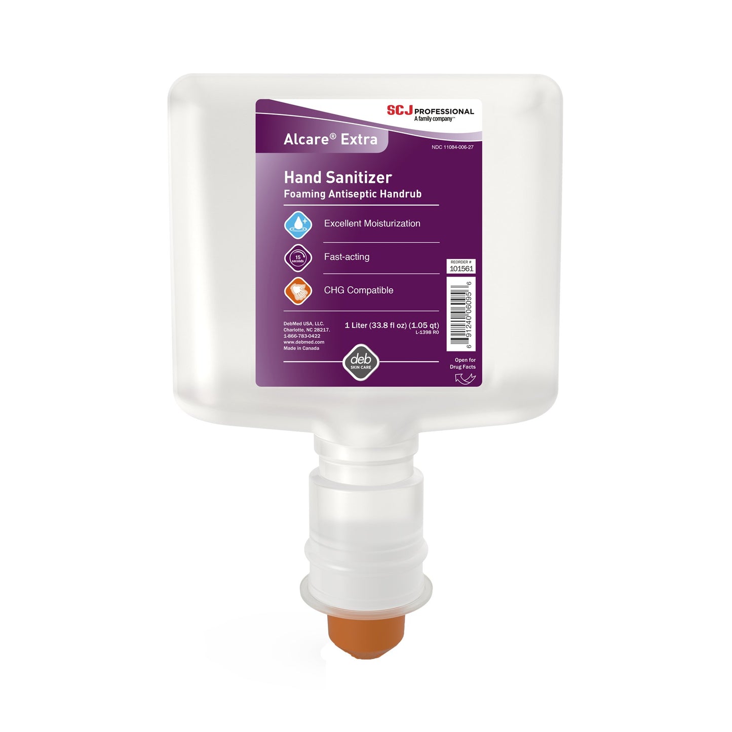 Alcare Extra Foaming Hand Sanitizer, 1000 mL Refill, Unscented