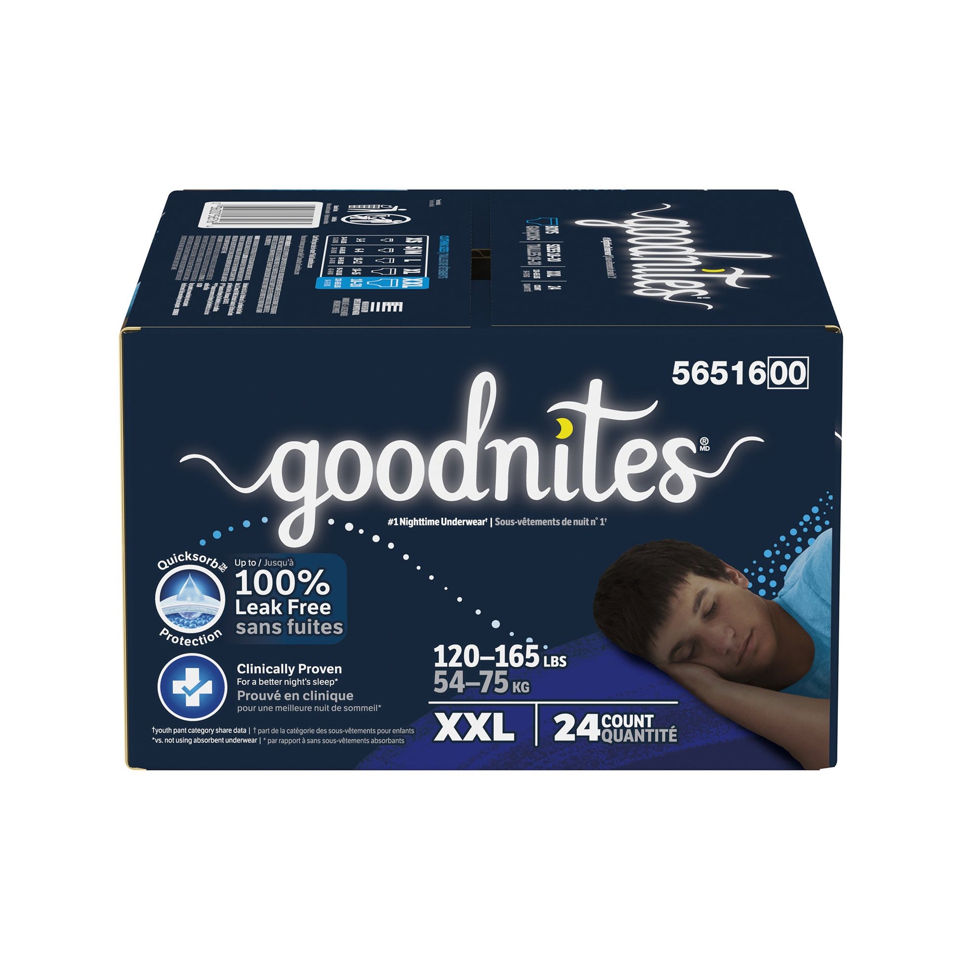 Male Youth Absorbent Underwear GoodNites Pull On with Tear Away Seams Size 7 / 2X-Large Disposable Heavy Absorbency