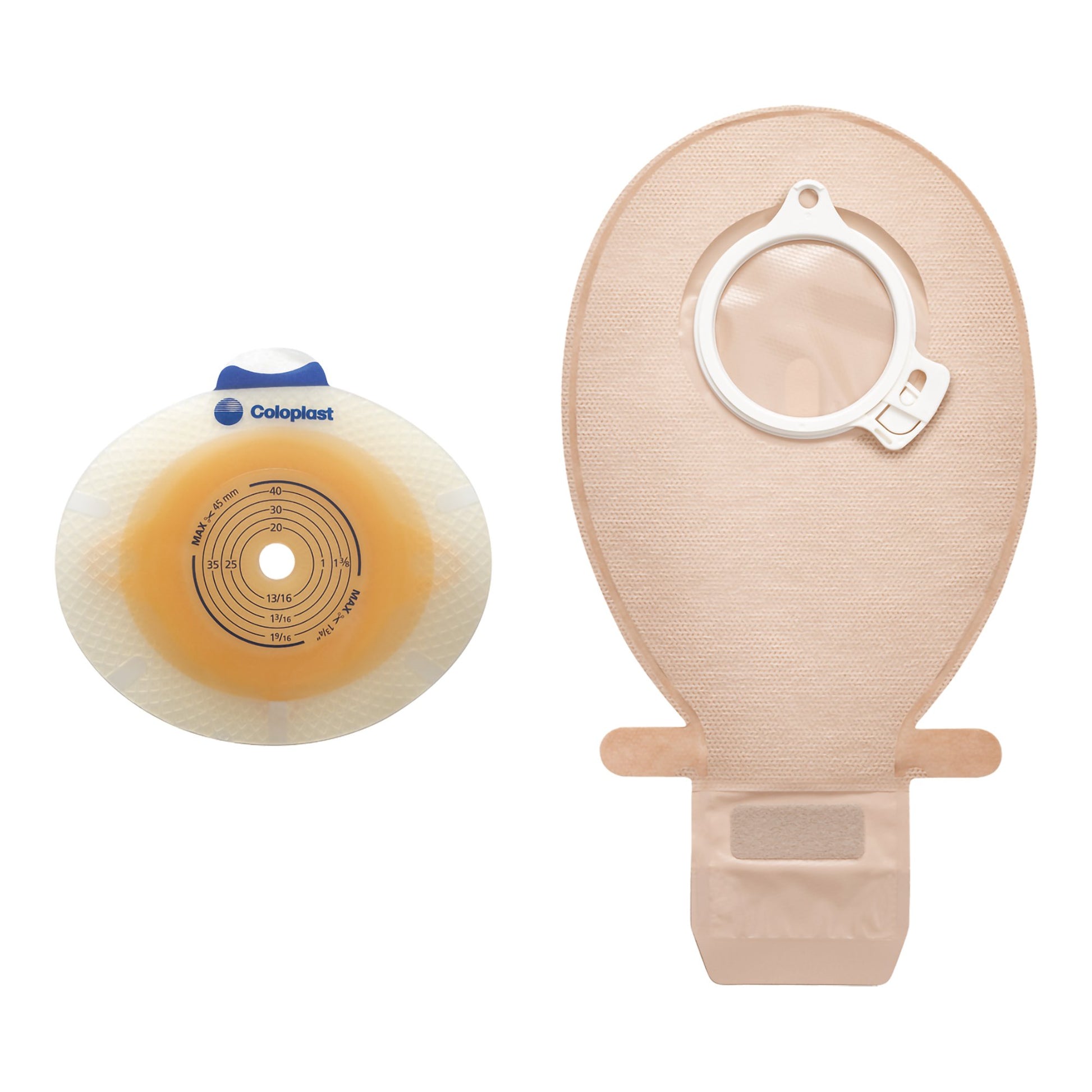 SenSura Click Convex Light Ostomy Barrier, 31 mm Stoma Opening, Red Color Match