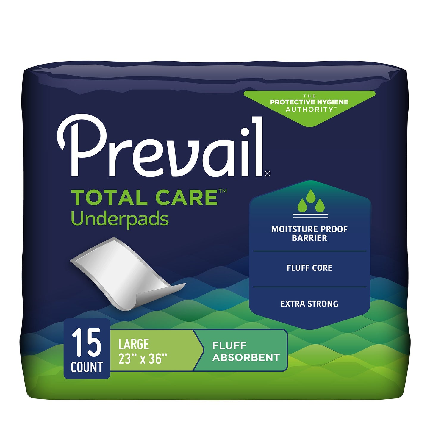 Prevail Total Care™ Fluff Underpads, Large