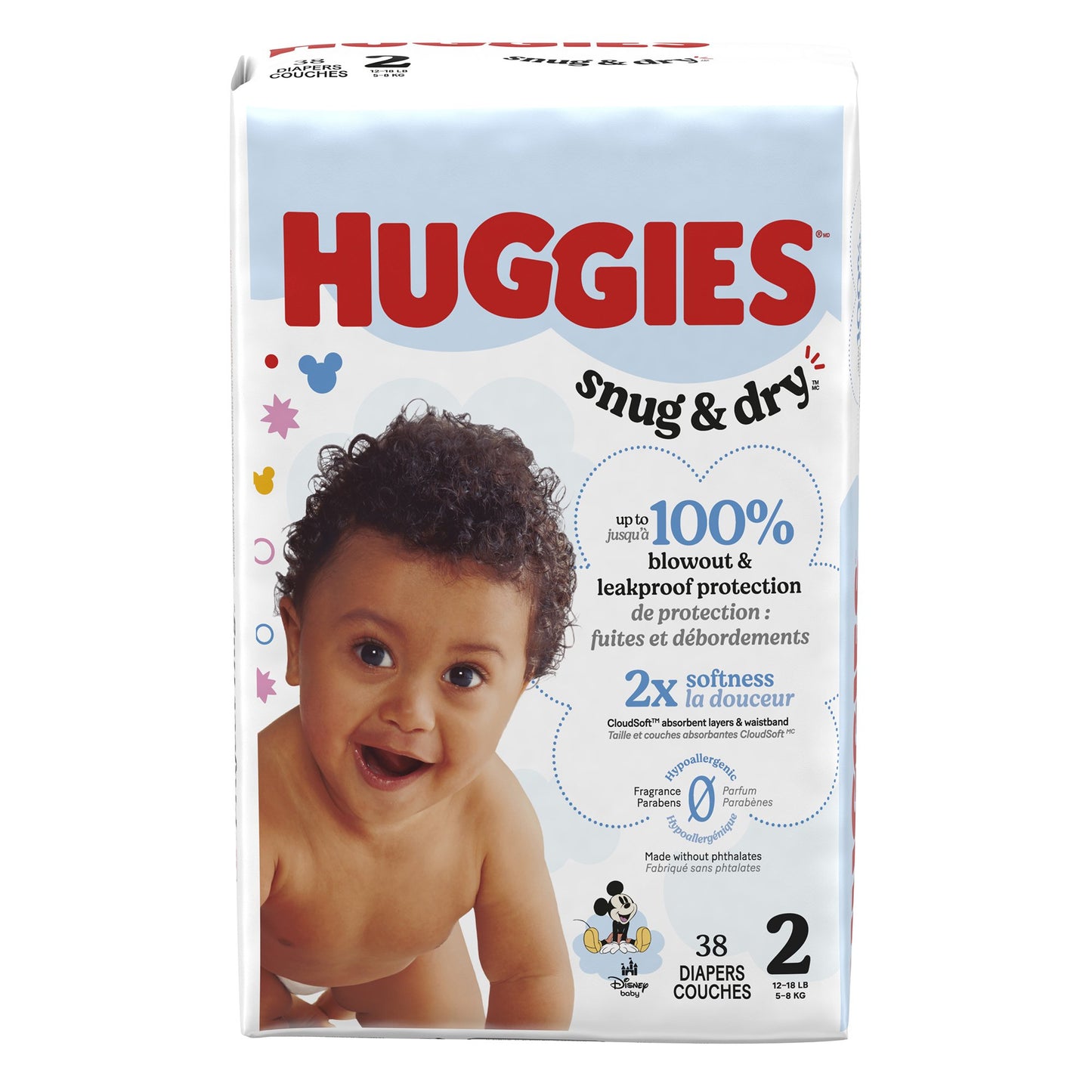 Unisex Baby Diaper Huggies Snug & Dry Size 2 Disposable Heavy Absorbency