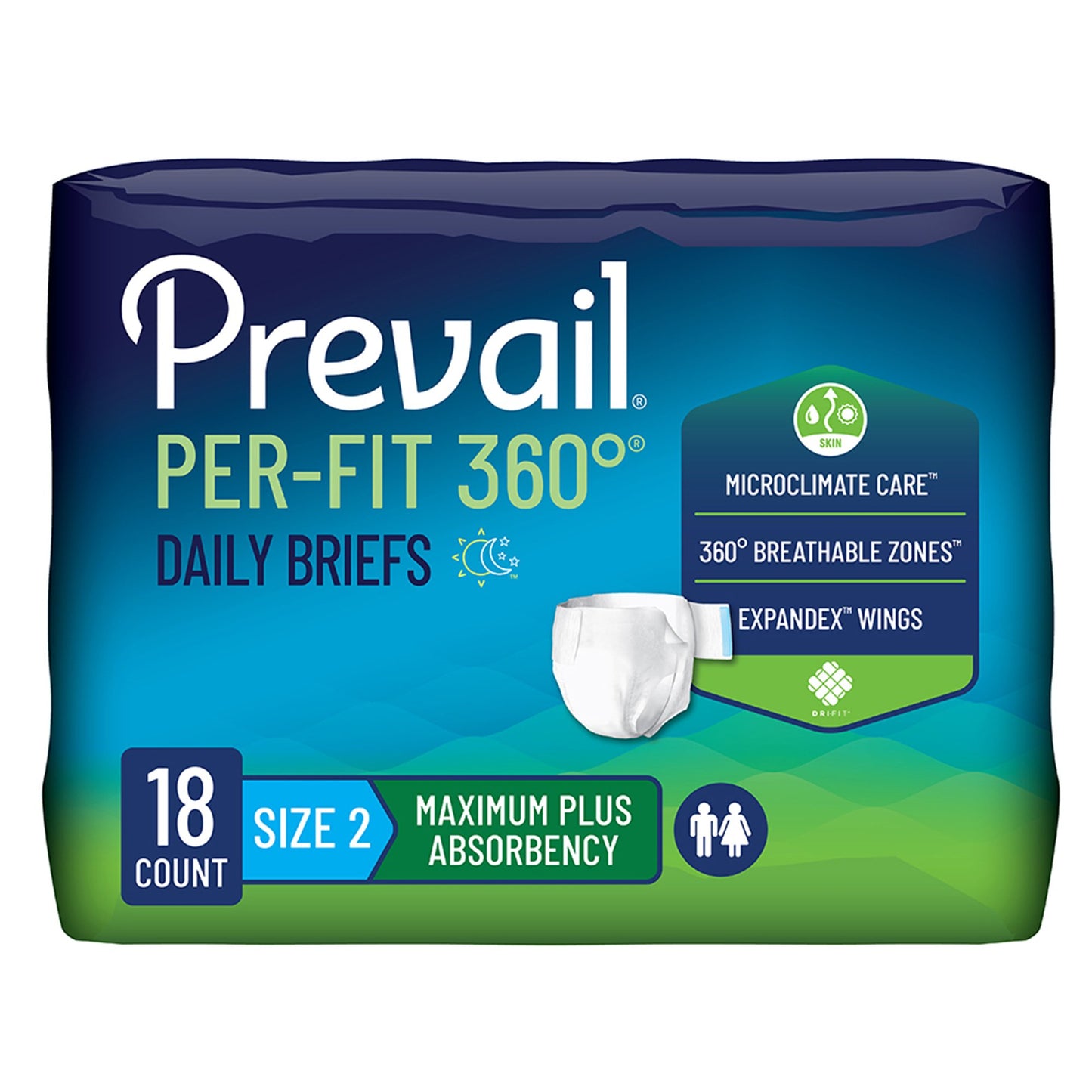 Prevail Per-Fit 360°™ Daily Briefs, Maximum Plus, Large