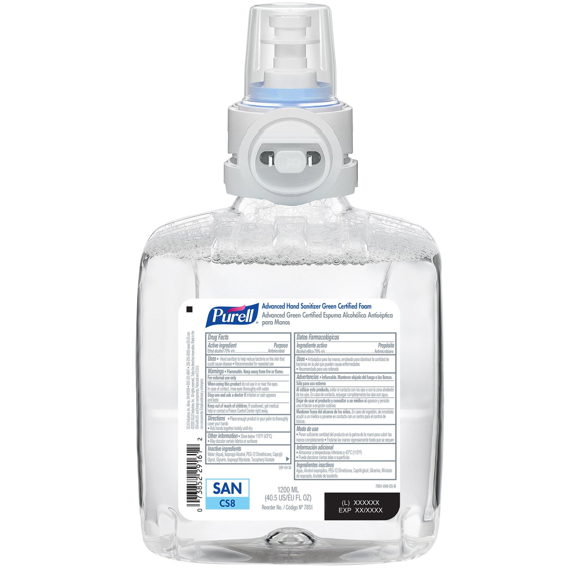Purell Advanced Green Certified Hand Sanitizer, 1200 mL Dispenser Refill Bottle